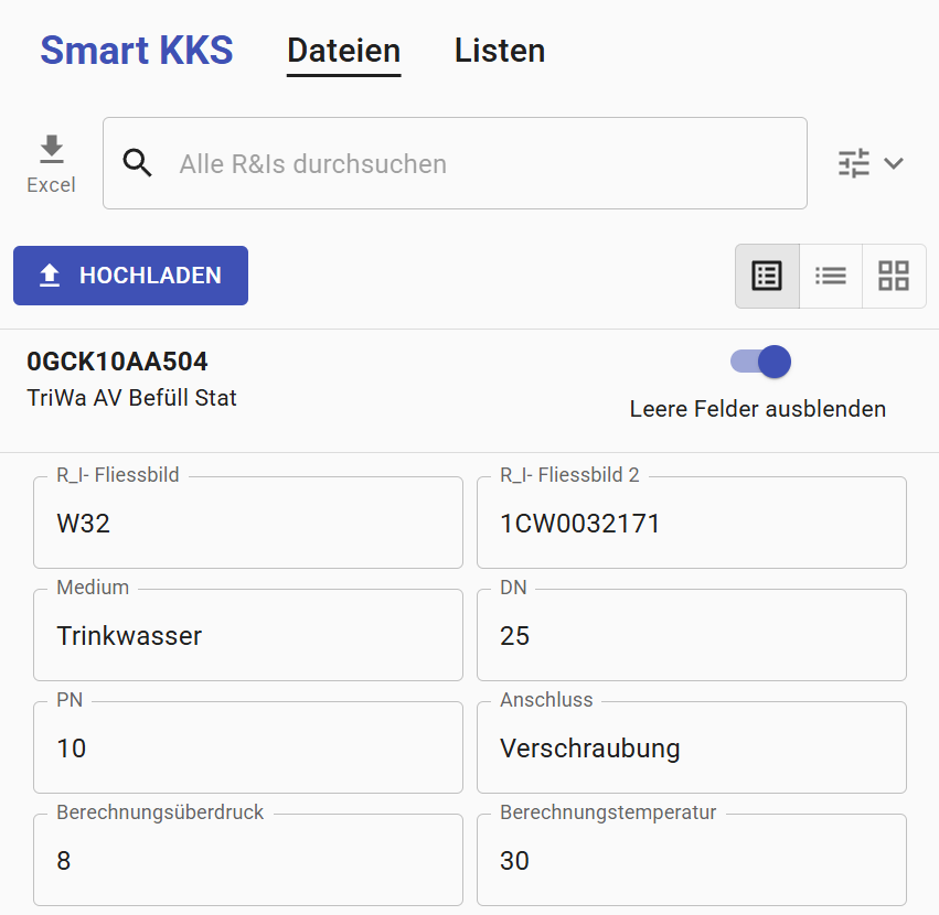 Abgleich von Listen und R&I